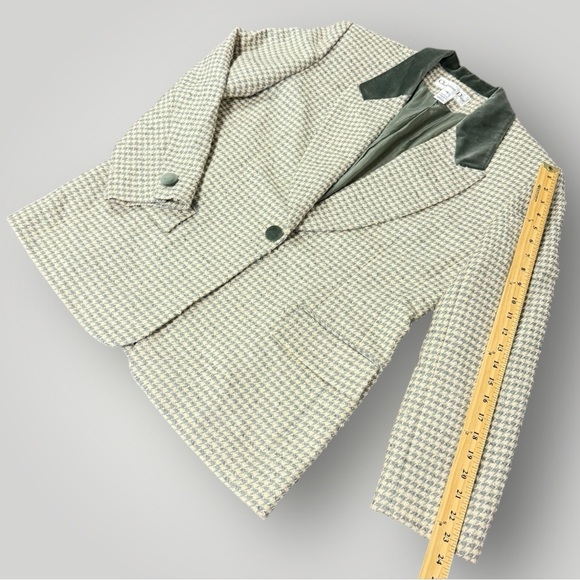 VTG Christian Dior Blazer Houndstooth Wool Mohair Blend Velvet Sz 16 Old Money - Picture 12 of 12